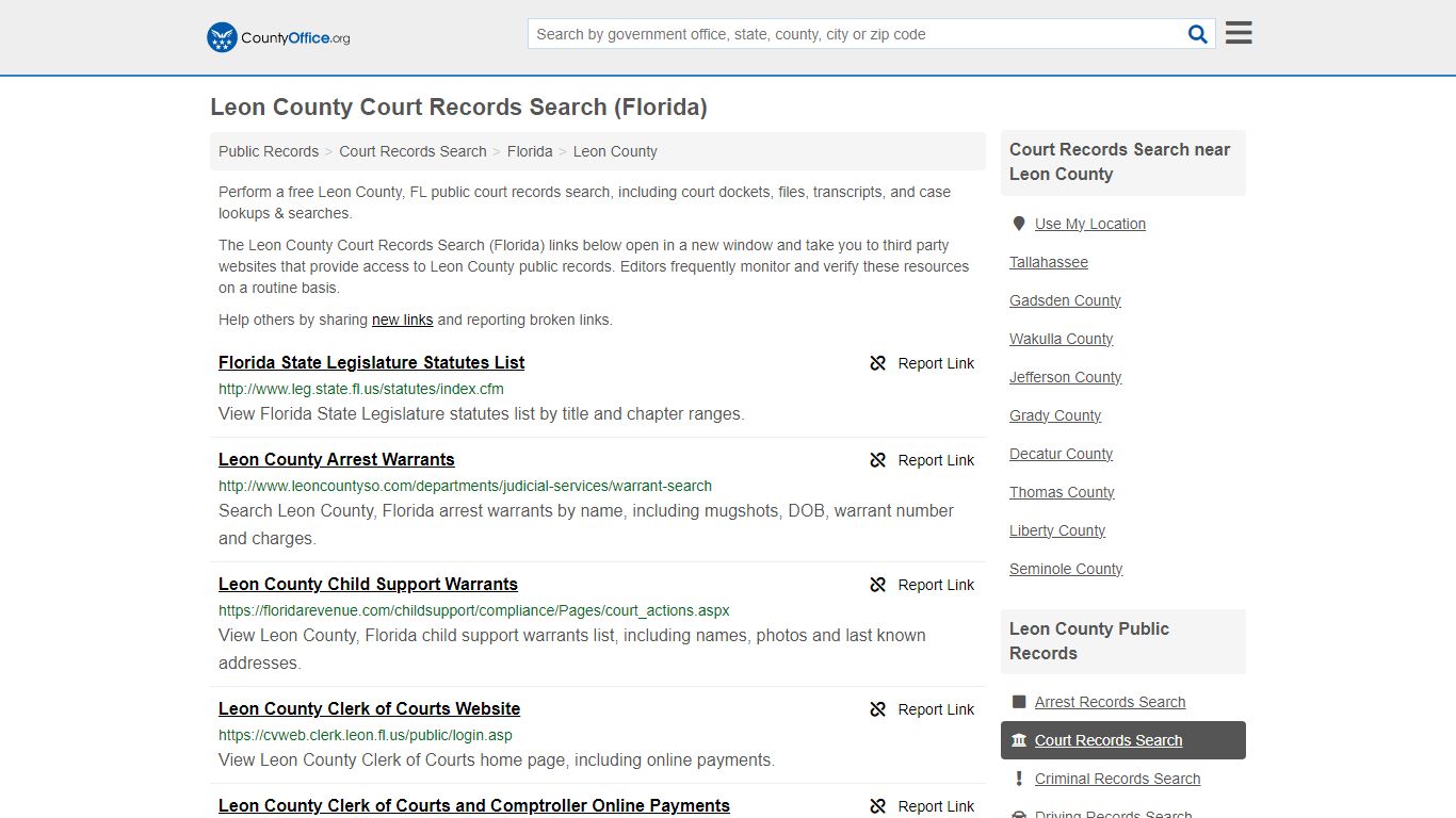 Leon County Court Records Search (Florida) - County Office